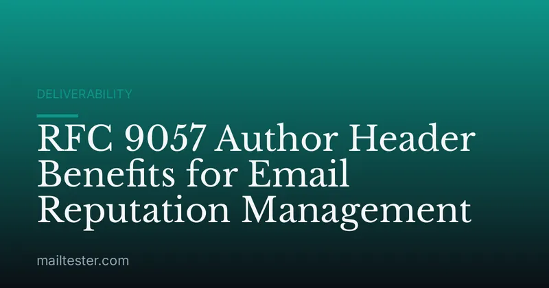 RFC 9057 Author Header Benefits for Email Reputation Management