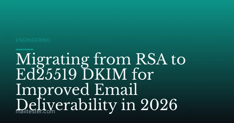 Migrating from RSA to Ed25519 DKIM for Improved Email Deliverability in 2026