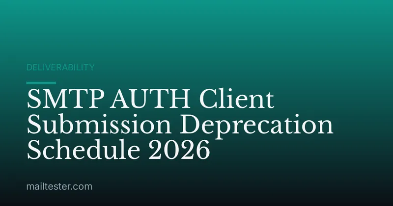 SMTP AUTH Client Submission Deprecation Schedule 2026
