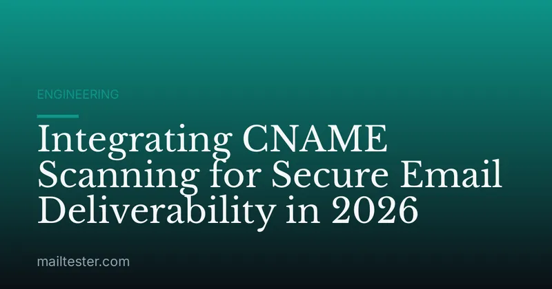 Integrating CNAME Scanning for Secure Email Deliverability in 2026