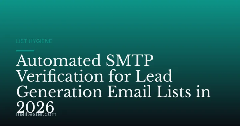 Automated SMTP Verification for Lead Generation Email Lists in 2026