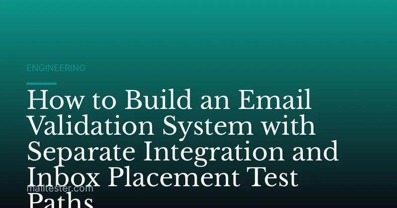 How to Build an Email Validation System with Separate Integration and Inbox Placement Test Paths
