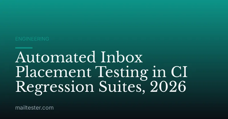 Automated Inbox Placement Testing in CI Regression Suites, 2026