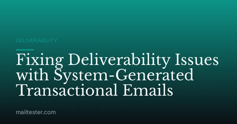 Fixing Deliverability Issues with System-Generated Transactional Emails