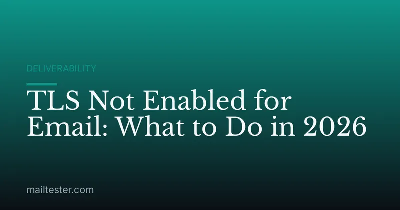 TLS Not Enabled for Email: What to Do in 2026