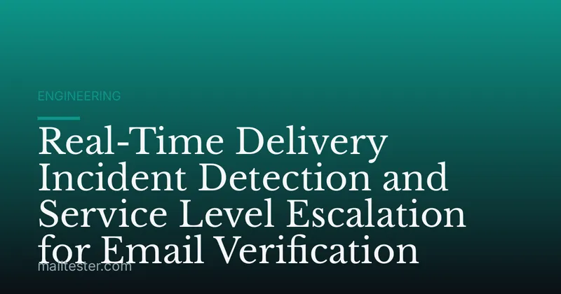 Real-Time Delivery Incident Detection and Service Level Escalation for Email Verification