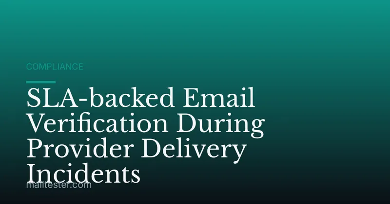 SLA-backed Email Verification During Provider Delivery Incidents