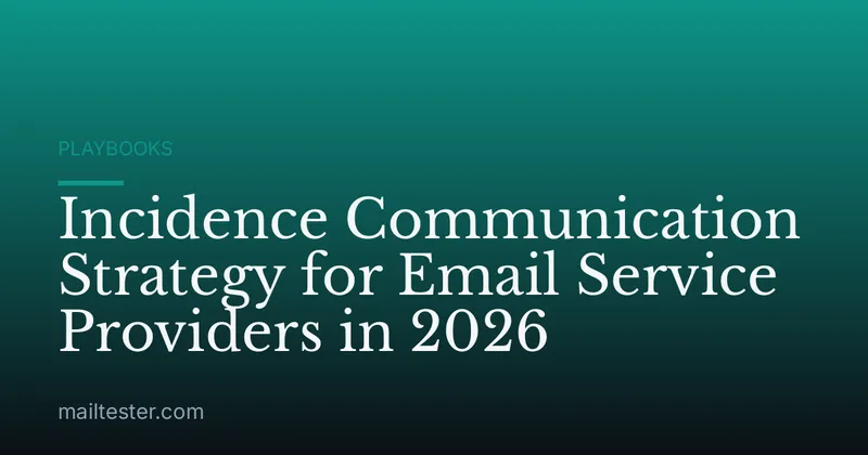 Incidence Communication Strategy for Email Service Providers in 2026