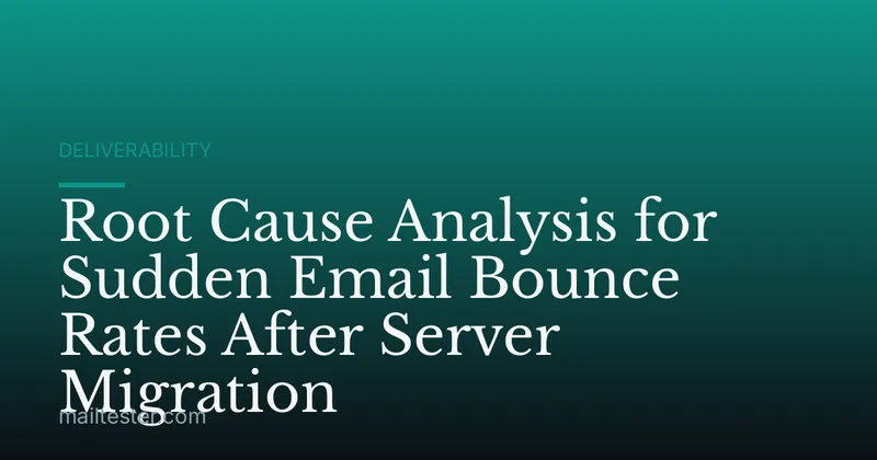 Root Cause Analysis for Sudden Email Bounce Rates After Server Migration