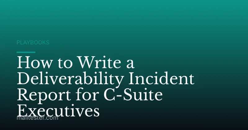 How to Write a Deliverability Incident Report for C-Suite Executives