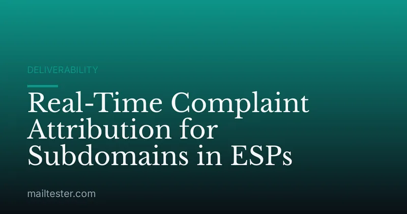 Real-Time Complaint Attribution for Subdomains in ESPs