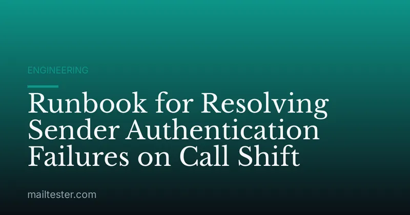 Runbook for Resolving Sender Authentication Failures on Call Shift