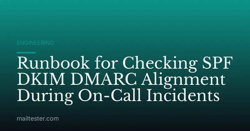 Runbook for Checking SPF DKIM DMARC Alignment During On-Call Incidents