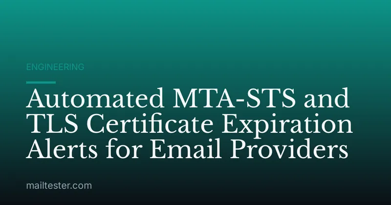 Automated MTA-STS and TLS Certificate Expiration Alerts for Email Providers