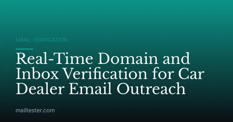 Real-Time Domain and Inbox Verification for Car Dealer Email Outreach