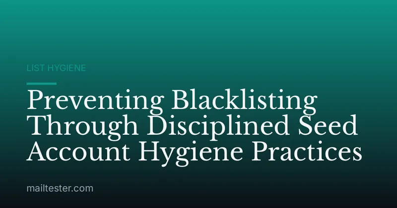Preventing Blacklisting Through Disciplined Seed Account Hygiene Practices