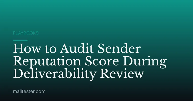 How to Audit Sender Reputation Score During Deliverability Review