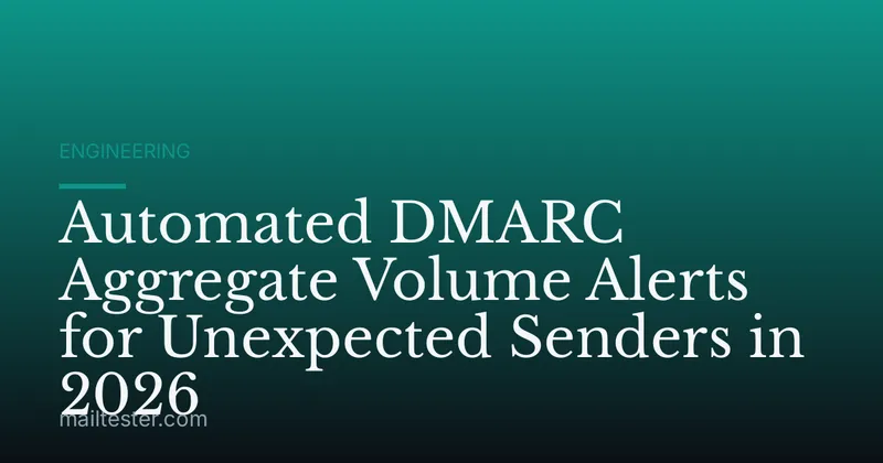 Automated DMARC Aggregate Volume Alerts for Unexpected Senders in 2026