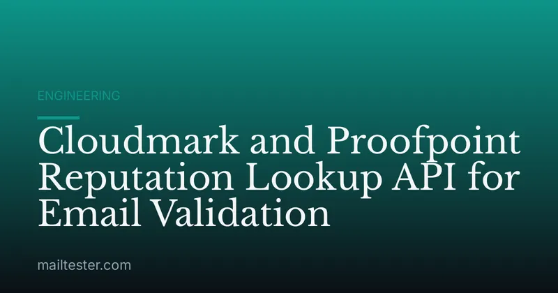 Cloudmark and Proofpoint Reputation Lookup API for Email Validation