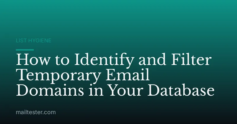 How to Identify and Filter Temporary Email Domains in Your Database