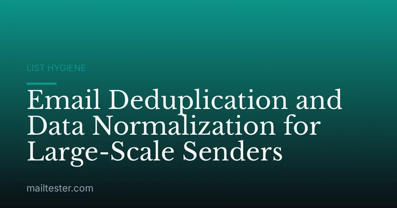 Email Deduplication and Data Normalization for Large-Scale Senders