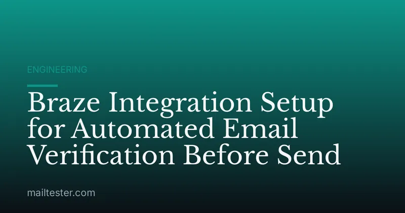 Braze Integration Setup for Automated Email Verification Before Send