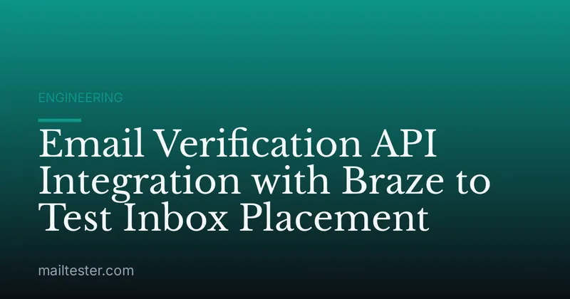 Email Verification API Integration with Braze to Test Inbox Placement