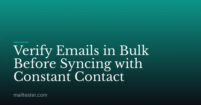 Verify Emails in Bulk Before Syncing with Constant Contact