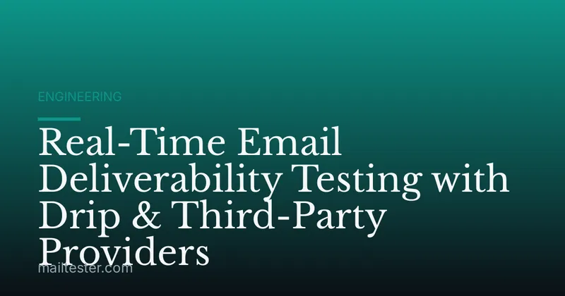 Real-Time Email Deliverability Testing with Drip & Third-Party Providers