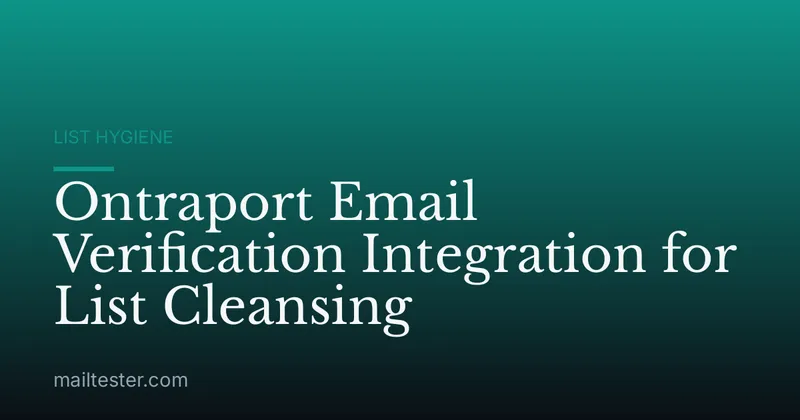 Ontraport Email Verification Integration for List Cleansing