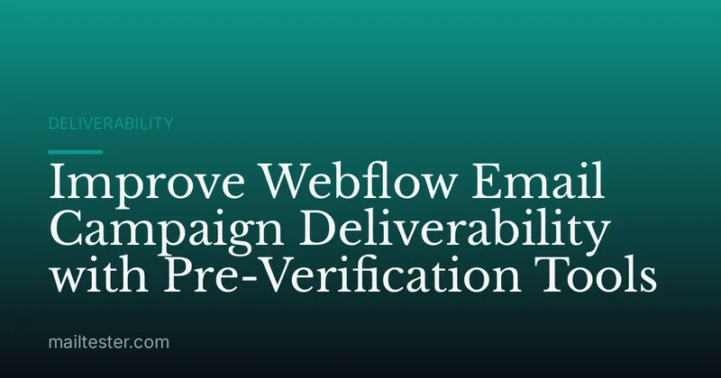 Improve Webflow Email Campaign Deliverability with Pre-Verification Tools
