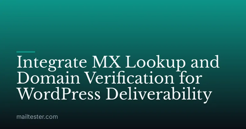Integrate MX Lookup and Domain Verification for WordPress Deliverability