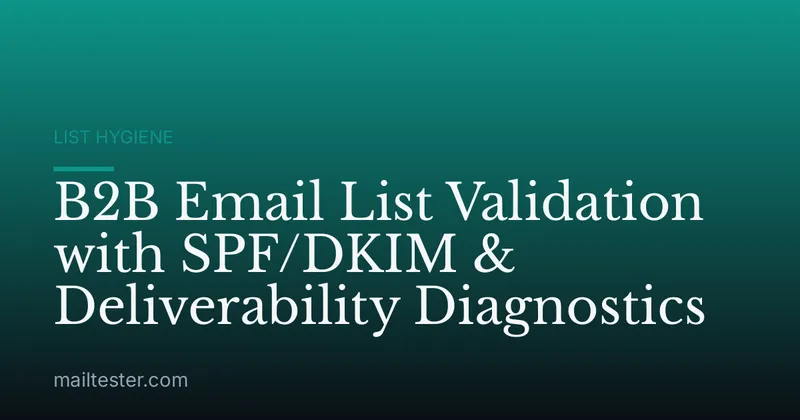 B2B Email List Validation with SPF/DKIM & Deliverability Diagnostics