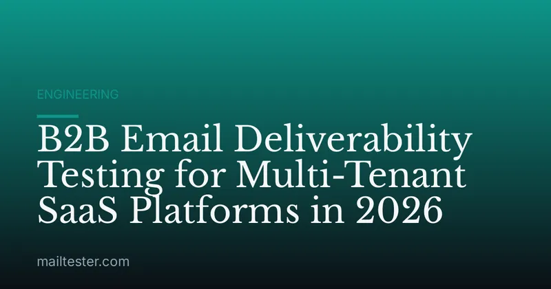B2B Email Deliverability Testing for Multi-Tenant SaaS Platforms in 2026