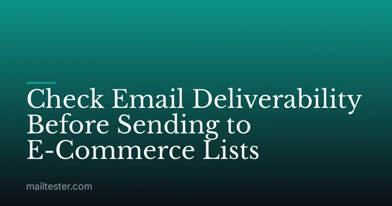 Check Email Deliverability Before Sending to E-Commerce Lists