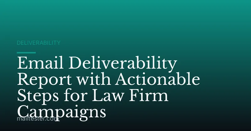 Email Deliverability Report with Actionable Steps for Law Firm Campaigns