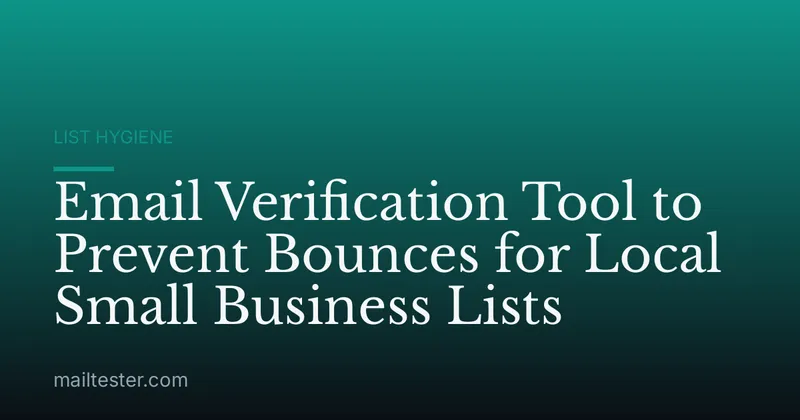 Email Verification Tool to Prevent Bounces for Local Small Business Lists