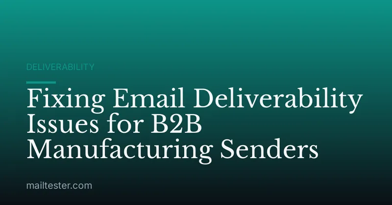 Fixing Email Deliverability Issues for B2B Manufacturing Senders