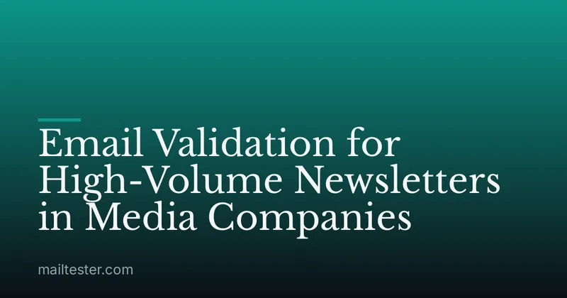Email Validation for High-Volume Newsletters in Media Companies