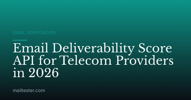 Email Deliverability Score API for Telecom Providers in 2026