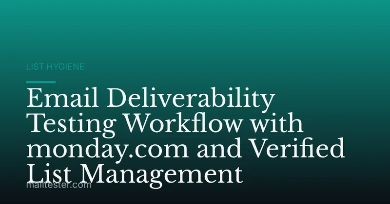 Email Deliverability Testing Workflow with monday.com and Verified List Management