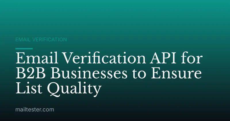 Email Verification API for B2B Businesses to Ensure List Quality