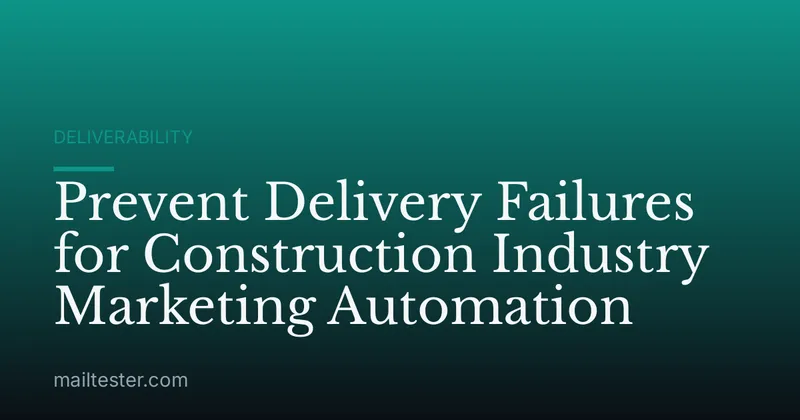 Prevent Delivery Failures for Construction Industry Marketing Automation