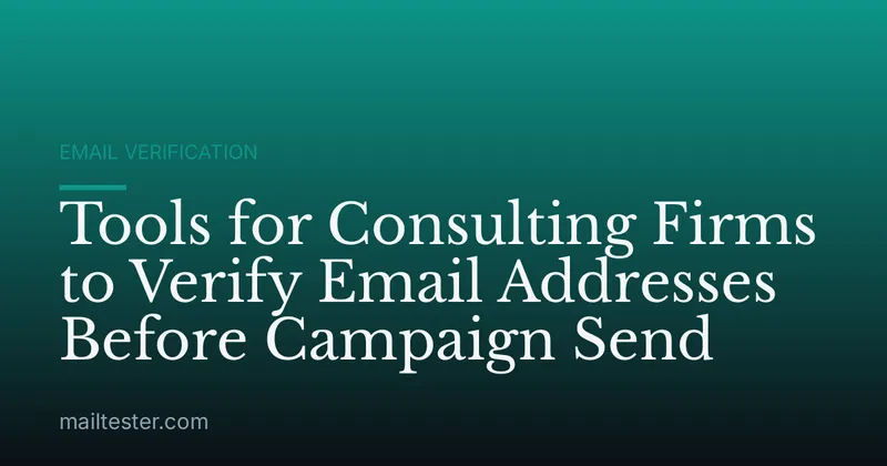 Tools for Consulting Firms to Verify Email Addresses Before Campaign Send