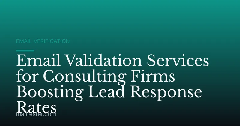 Email Validation Services for Consulting Firms Boosting Lead Response Rates