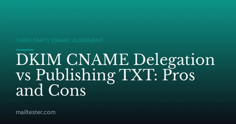 DKIM CNAME Delegation vs Publishing TXT: Pros and Cons