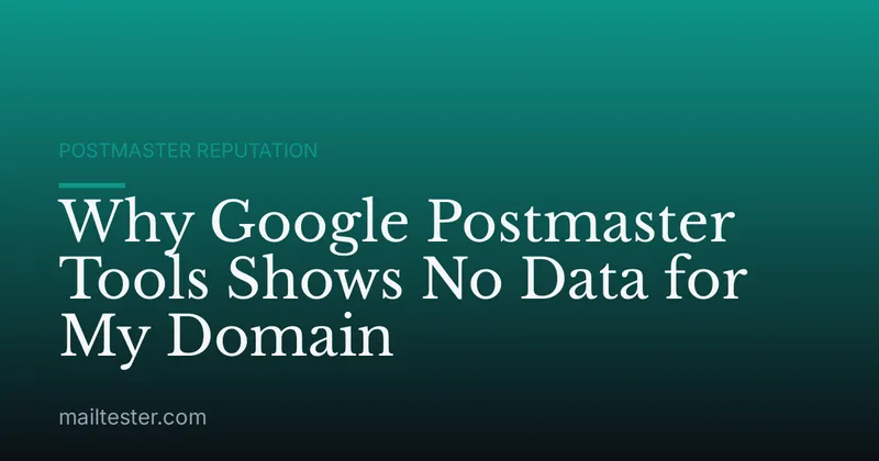 Why Google Postmaster Tools Shows No Data for My Domain