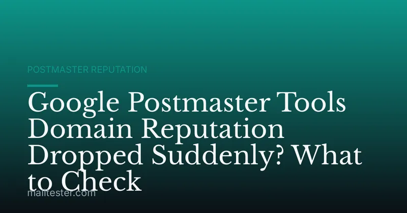 Google Postmaster Tools Domain Reputation Dropped Suddenly? What to Check