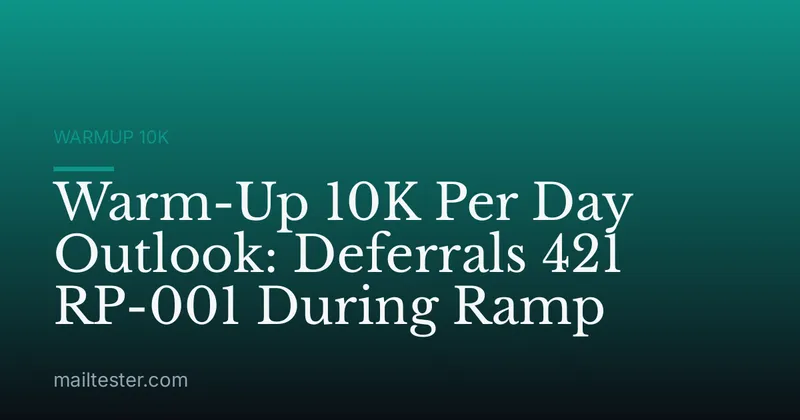 Warm-Up 10K Per Day Outlook: Deferrals 421 RP-001 During Ramp