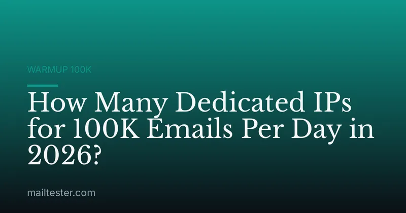How Many Dedicated IPs for 100K Emails Per Day in 2026?
